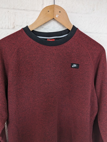 Nike Crew Neck Sweatshirt - Size M - Burgundy - Cotton - P2P 22" - Picture 6 of 7